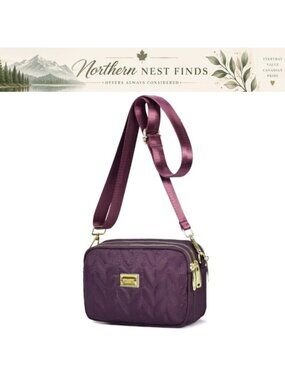 Quilted Nylon Crossbody Bag Adjustable Strap Small Purse Travel